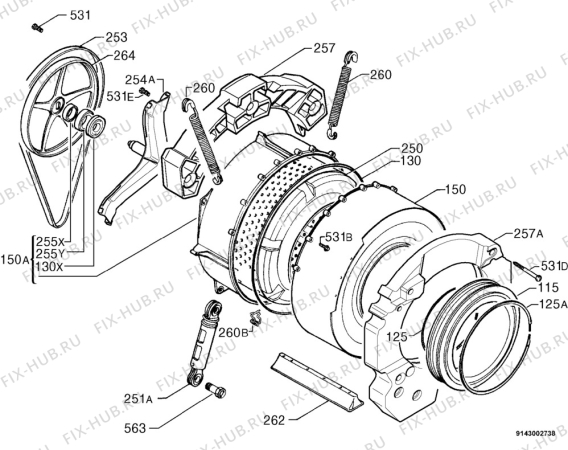 Взрыв-схема стиральной машины Rex RL95CXV - Схема узла Functional parts 267